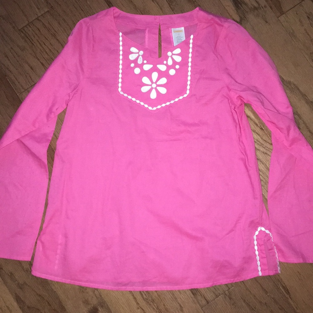 🎀Embroidered pink girls top